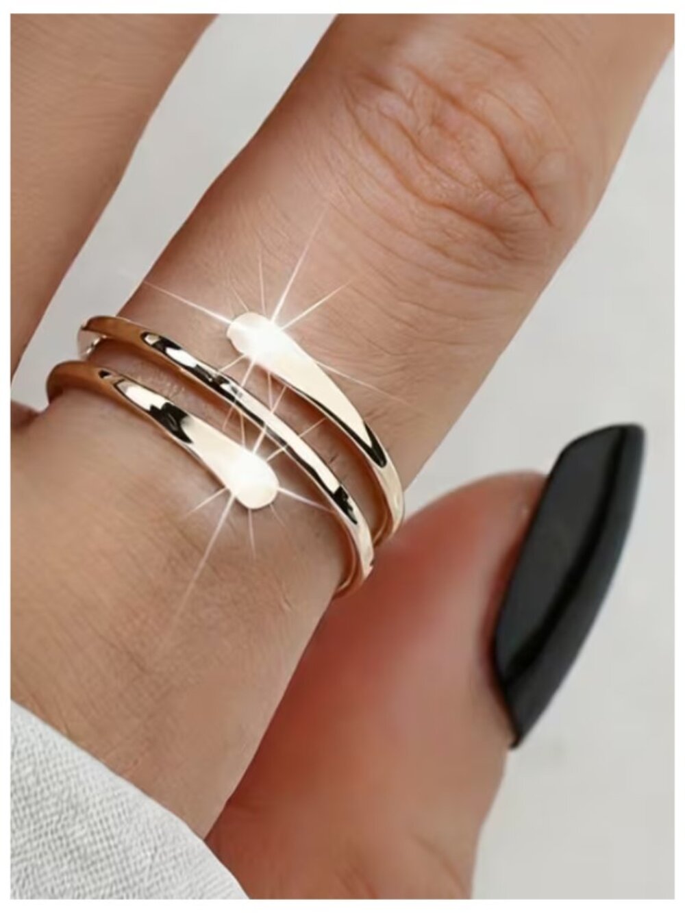 Gold Spiral Coil Wrap Ring KC Golden Plate Minimalist Stacked Band Jewelry